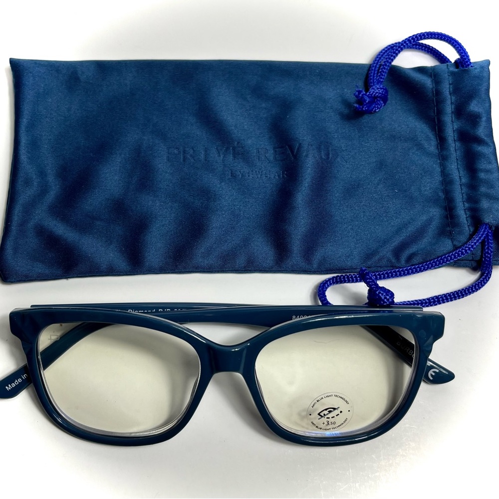 THE DIAMOND READER +3.50 Navy With Dust Bag